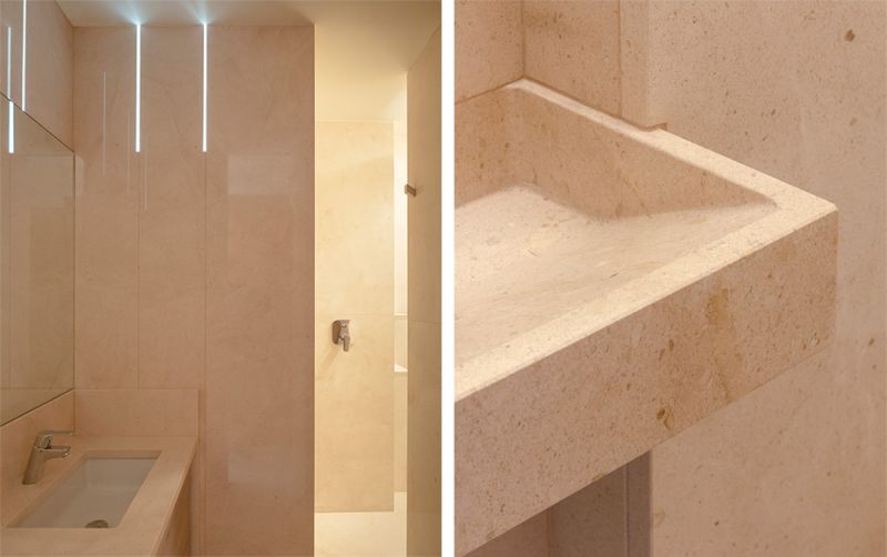 arquitectura apartamento de piedra foto detalles baño