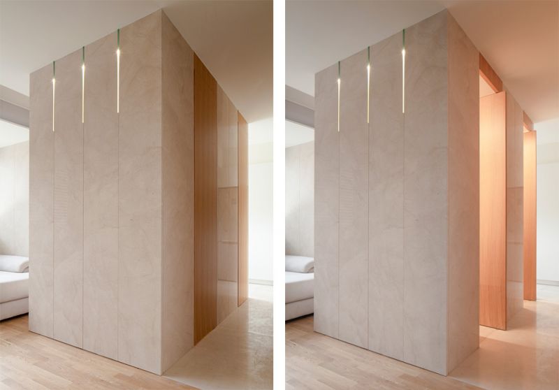 arquitectura apartamento de piedra foto pasillo detalle baño acceso