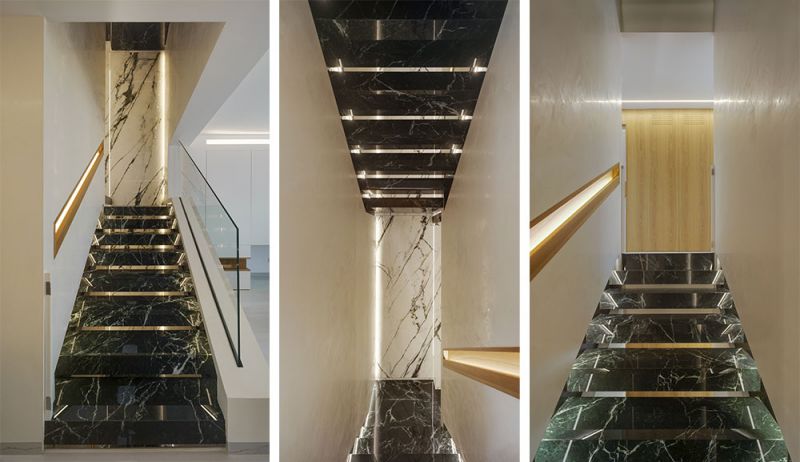arquitectura meeecarquitectos casa joaquin y mari jose escaleras marmol negro veteado