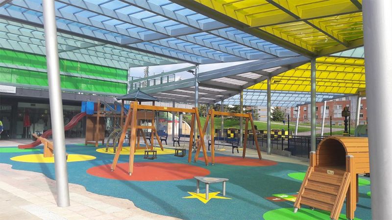 arquitectura sistema danpal compacto pal plastic cubiertas parques infantiles
