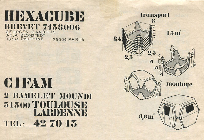 HEXACUBE Georges Candilis y Anja Blomstedt arquitectura futurista modular 70 folleto I