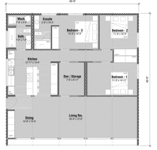 Arquitectura_Honomobo Container Homes- modelo 3 dormitorios