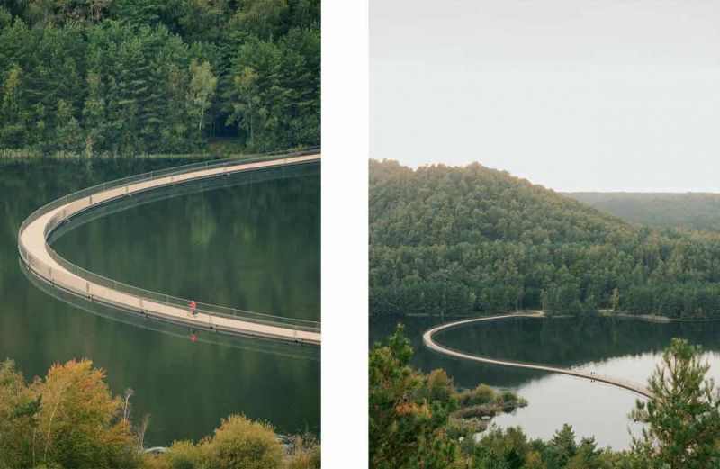 Cycling Between Terrils: un puente flotante entre historia minera, naturaleza y diseño