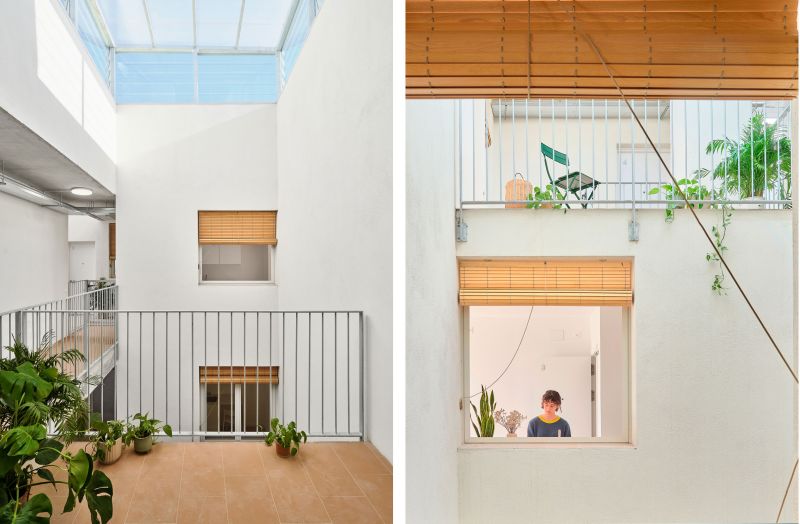 Patio común de las viviendas