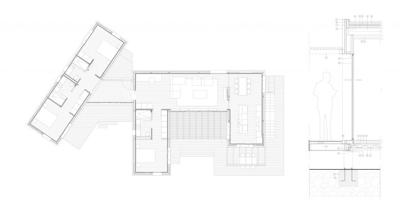 Planta de la vivienda y sección constructiva