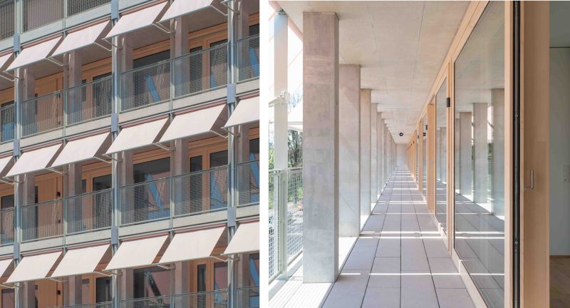 Espacio de circulación exterior a fachada a modo de terraza