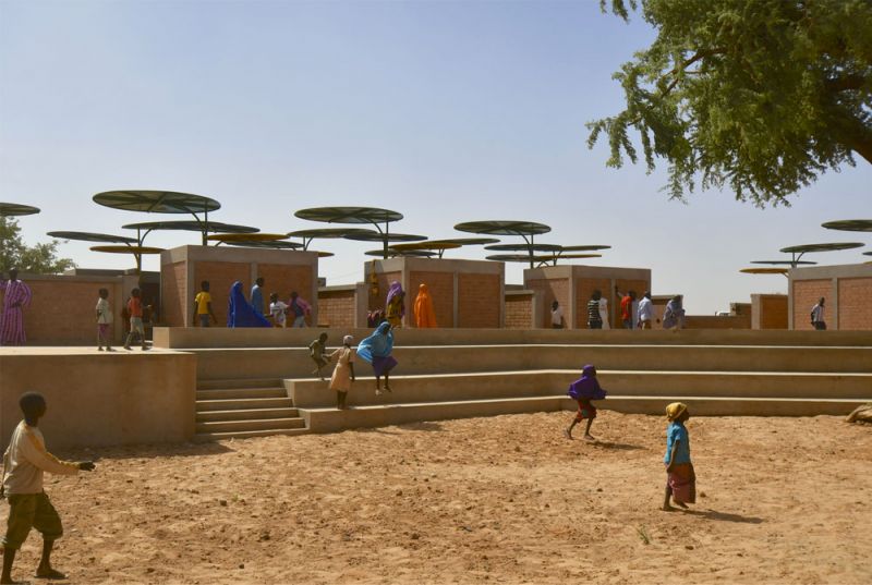 Imagen del espacio central del mercado de Dandaji en Niger