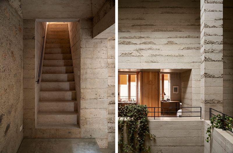 Circulación vertical alrededor del atrio