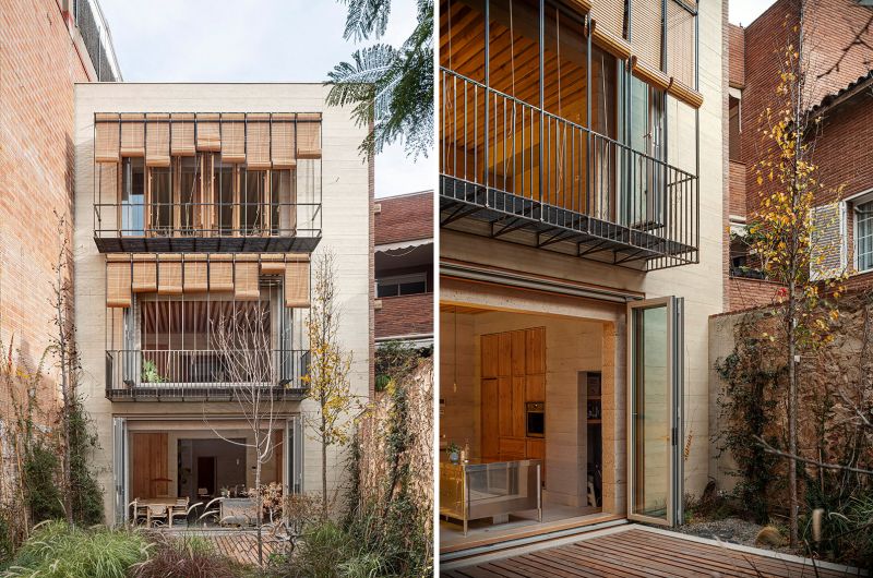 Fachada interior abierta al jardín