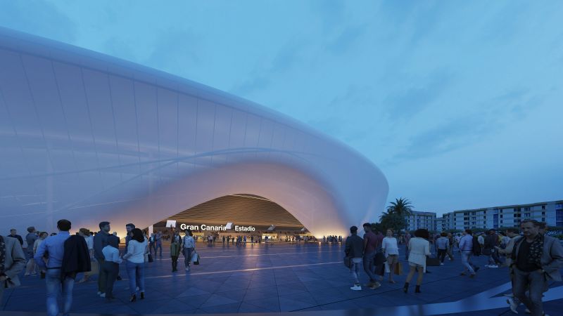 Detalle de fachada del estadio de Gran Canaria