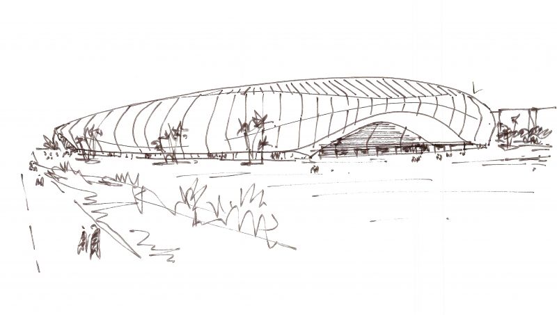 Croquis a mano del estadio