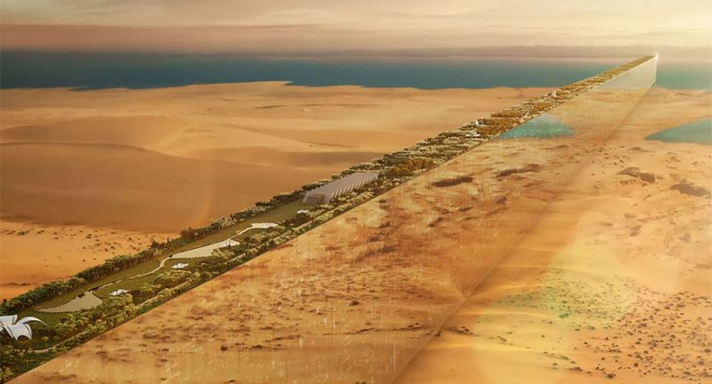 Proyecto lineal en el desierto de Arabia