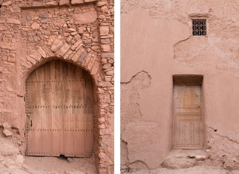 Arquitectura de puertas viejas de casas del kasbah