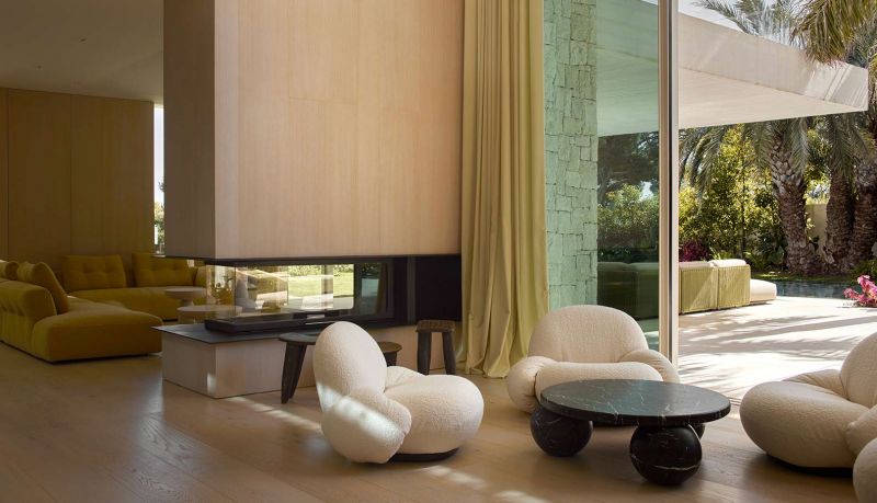 Imagen de los espacios de la zona de día y conexión con el exterior