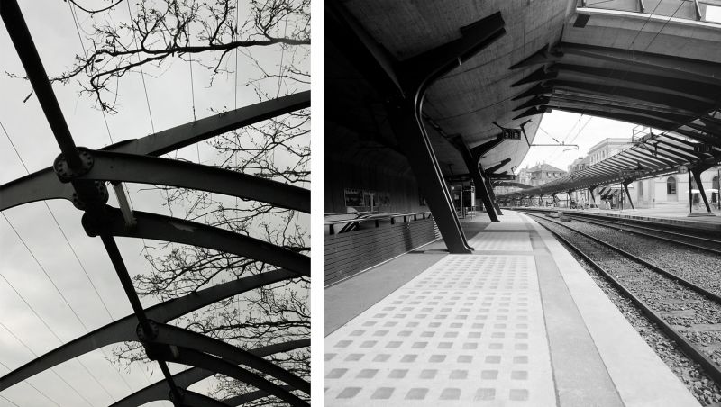 Estructura metálica en forma de costillas 