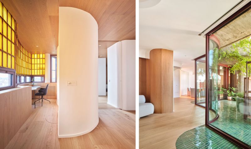 Concepto semicircular en los interiores