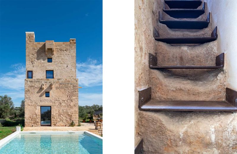 Detalles del exterior y el interior de la Torre Santo Cotrubbo