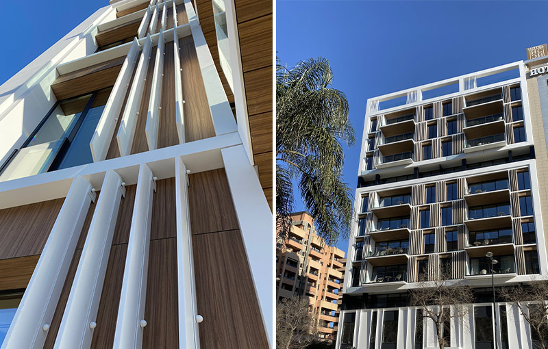 Arquitectura y Empresa, arquitectura, Trespa, Valencia, sostenibilidad, arquitectura sostenible, arquitectura turística, España, turismo, Core Suites Valencia, Trespa® Meteon®, residencia turística, responsabilidad medioambiental, Arquitecto Juanjo Garrido, materiales de construcción, materiales sostenibles, eficiencia energética, certificaciones de sostenibilidad como LEED v4 y BREEAMv6 International New Construction, bajo mantenimiento