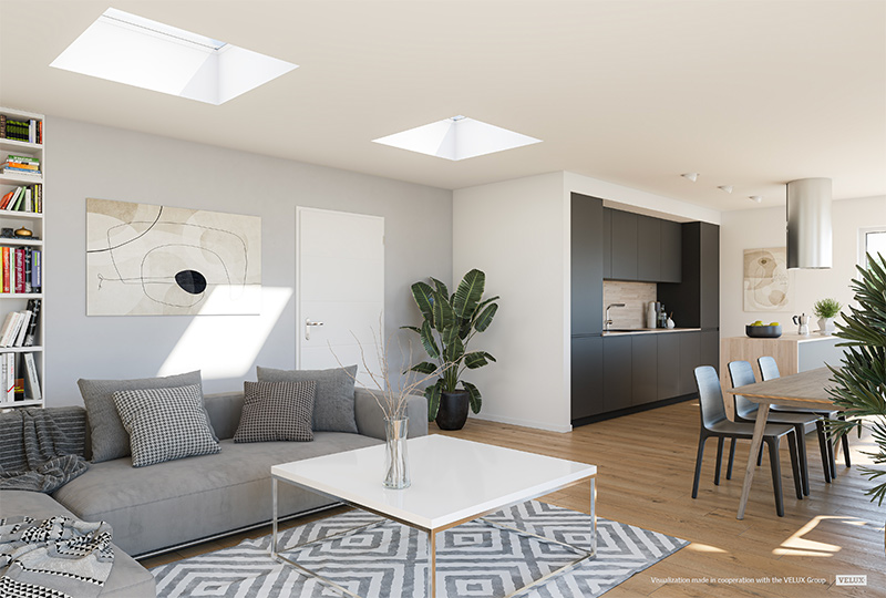 Arquitectura y Empresa, arquitectura, VELUX, ventanas, luz natural, ventanas de cubierta, ventanas de tejados, cúpula de vidrio curvo, novedades, nuevo modelo, diseño innovador, diseño minimalista, estética elegante, materiales de construcción, arquitectura y materiales