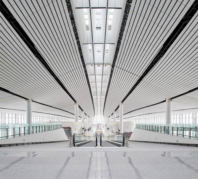 arquitectura zaha hadid architects aeropuerto daxing fotografía interior