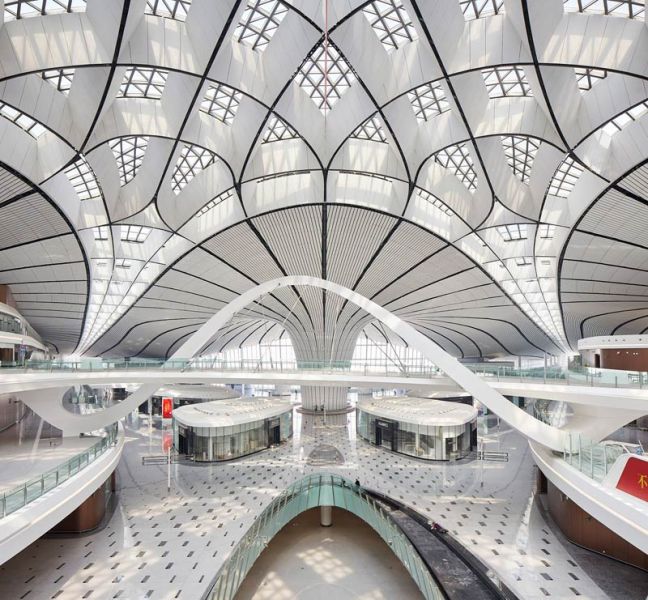 arquitectura zaha hadid architects aeropuerto daxing fotografía interior