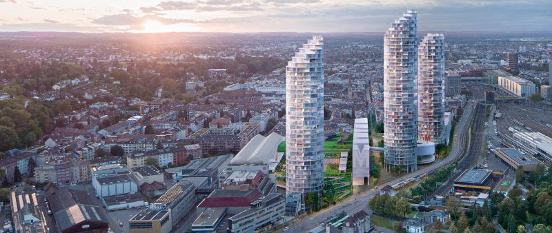 arquitectura, arquitecto, design, Herzog & de Meuron, torre, residencial, proyecto, Suiza, Basilea, espacios verdes, apartamentos, viviendas, sostenible, sostenibilidad