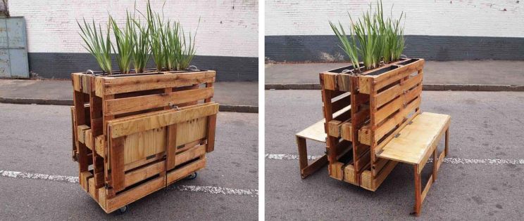 Bancos con pallets reciclados: “Brothers in Benches”
