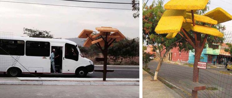 Paradas de autobús ecologías, objetivo la  convivencia entre el  entre el hábitat y el ser humano.