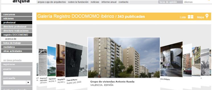 Nuevo Geolocalizador para visitar los edificios contenidos en los Registros DOCOMOMO Ibérico 