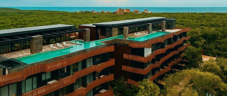 Amira District: geometría fluida y jungla arquitectónica en Tulum Amira District: geometría fluida y jungla arquitectónica en Tulum