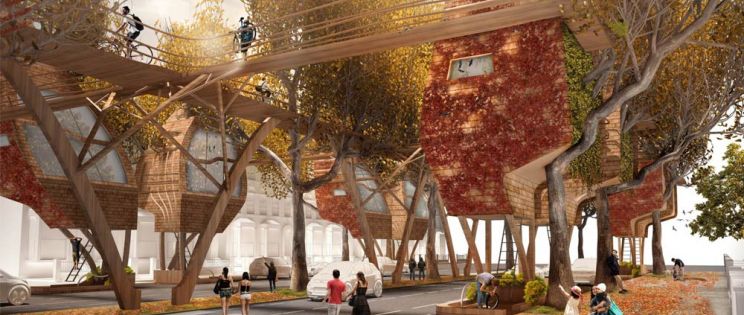 Vivienda sostenible en Londres. Street Tree Pods de Matthew Chamberlain 