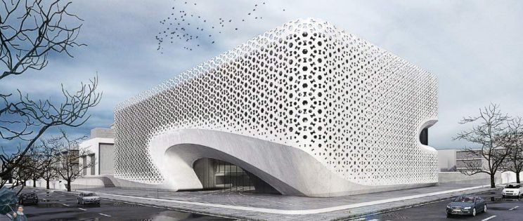 Sede principal Punjab Kesari. Fusión arquitectónica