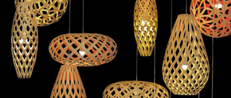 Luz sugerente, lámparas de bambú