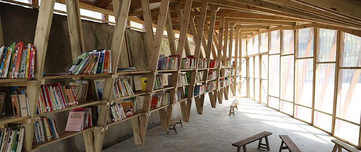 Madera y Libros: Biblioteca “The Pinch”, Shuanghe
