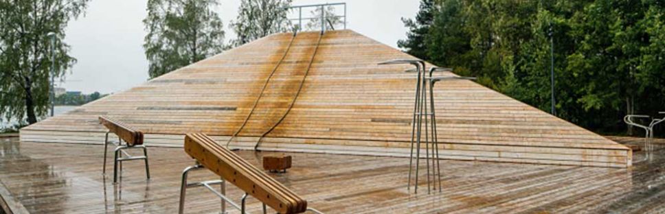 Tetraedern, instalaciones deportivas de madera. Gunilla Bandolin y Liljewall Architects.