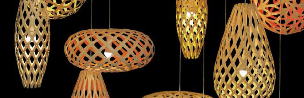 Luz sugerente, lámparas de bambú